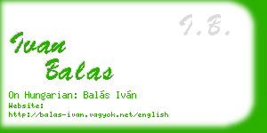 ivan balas business card